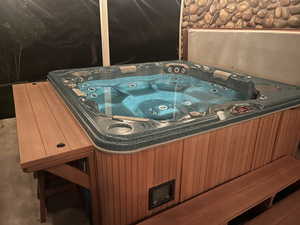 Detailed view of a hot tub