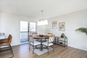 Dining room featuring light wood-type flooring