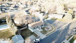 Aerial view of residential area