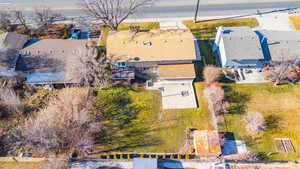 Bird's eye view of fully fenced back yard