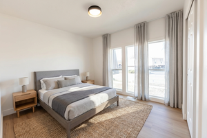 Bedroom featuring light wood-type flooring