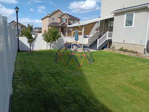 View of property's community with a fenced backyard and a residential view
