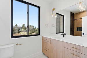Bathroom with vanity and toilet