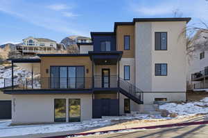 View of snow covered building