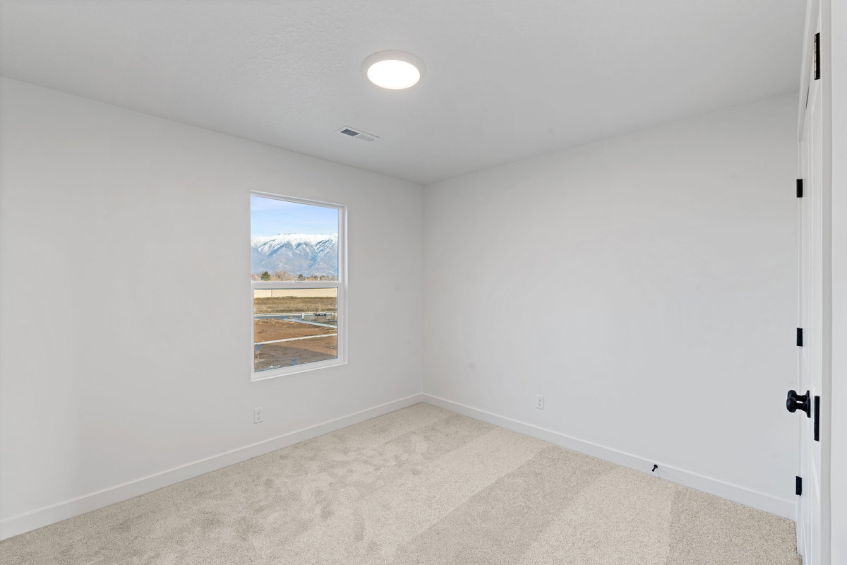 Carpeted spare room with baseboards