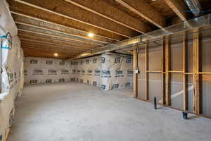 View of unfinished basement