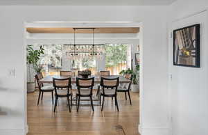 Dining room featuring a chandelier and plenty of natural light