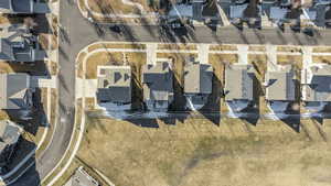Aerial perspective of suburban area