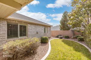 View of fenced backyard