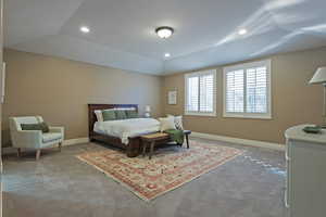 Bedroom with carpet and recessed lighting