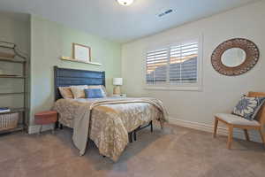 Bedroom with carpet floors