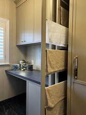 Drying racks in laundry room