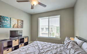 Bedroom with a ceiling fan