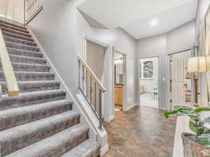 Stairs with baseboards