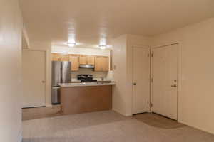 View toward the newly remodeled kitchen.