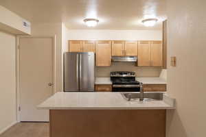 Beautiful quartz countertops and quality new cabinets,