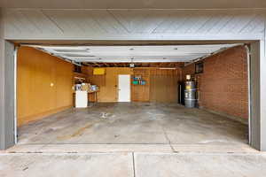 Garage with water heater