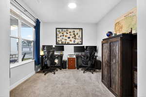 Office featuring carpet flooring and baseboards