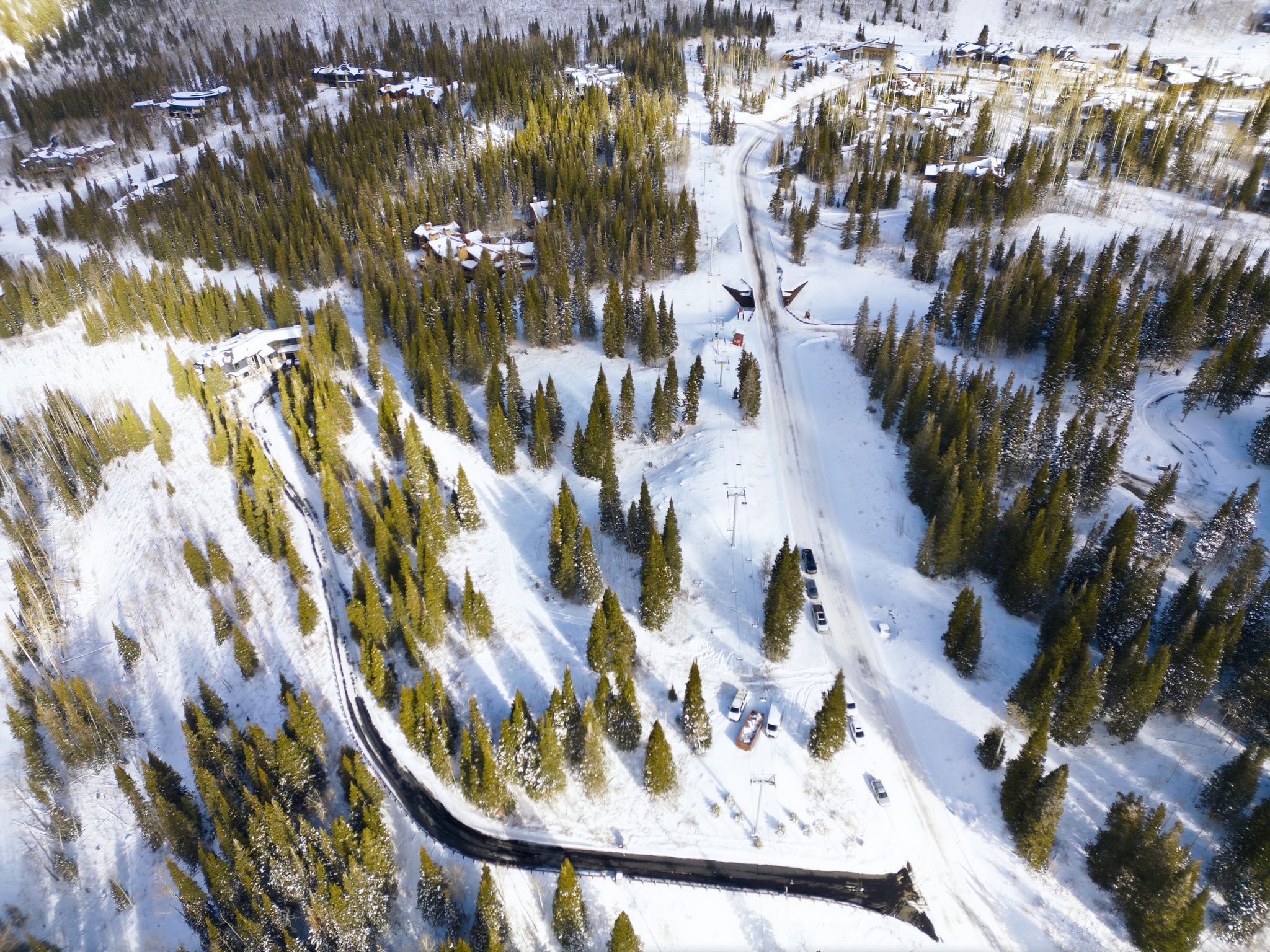 View of snowy aerial view