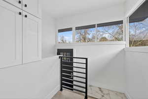 Detailed view of stucco siding