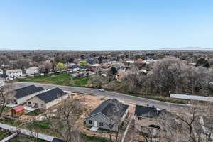 Aerial perspective of suburban area
