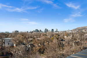 Exterior space with city skyline