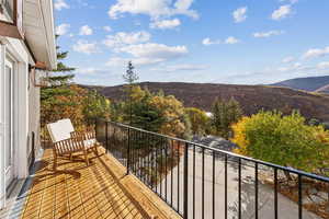 Balcony with a mountain view