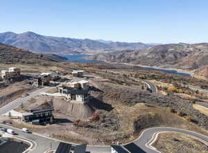 View of mountain background featuring a nearby body of water