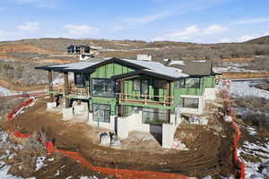 View of snow covered house