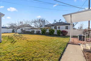 View of fenced backyard
