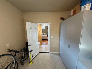 Workshop in the finished 4th garage stall has door into casita bathroom