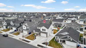 Aerial view of residential area