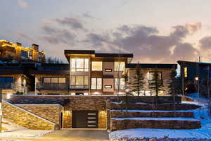 View of snow covered building