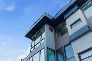 Exterior view of stucco siding