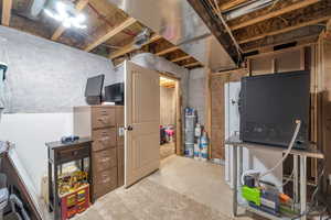 View of unfinished basement