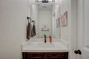Half bathroom with vanity
