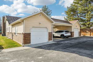 Garage with driveway
