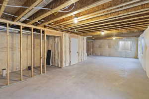 View of unfinished below grade area