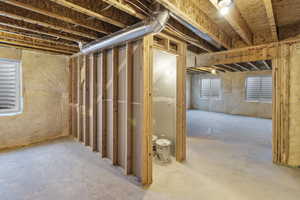 View of unfinished below grade area