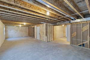 View of unfinished below grade area