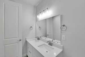 Full bathroom featuring double vanity