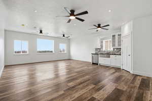 Family room perfect for entertainment room or game room with wet bar