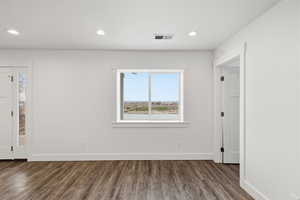 Living room offers view of the valley