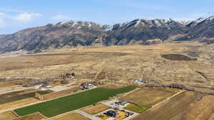 Mountain view with rural landscape