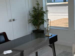 Guest bedroom being used as an office