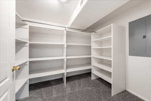 Storage area with electric panel