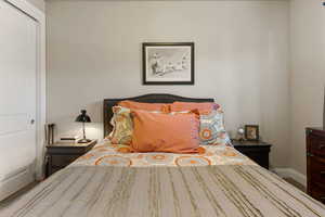 Bedroom featuring carpet floors