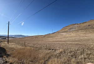 View of mountain background with rural landscape