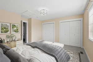 Primary bedroom. Virtually staged.