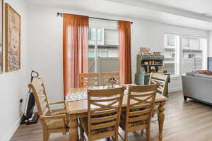 Dining room featuring baseboards and wood finished floors